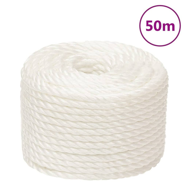 vidaXL Working Rope White 16 mm 50 m Polypropylene