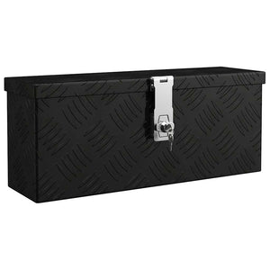 vidaXL Storage Box Black 50x15x20.5 cm Aluminum