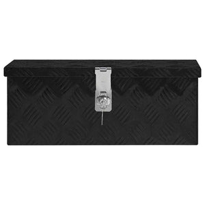 vidaXL Storage Box Black 50x15x20.5 cm Aluminum