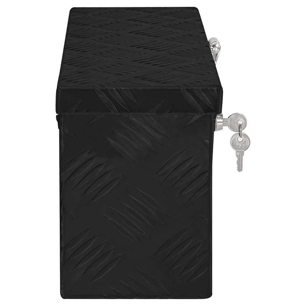 vidaXL Storage Box Black 50x15x20.5 cm Aluminum