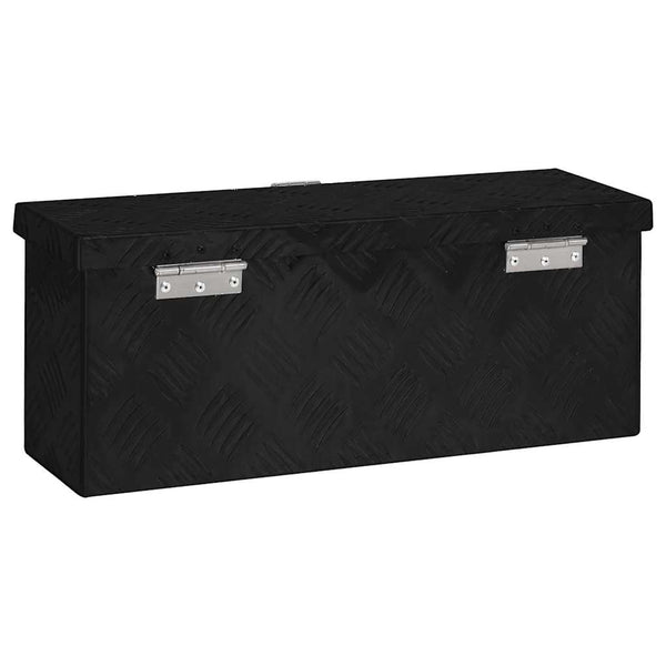 vidaXL Storage Box Black 50x15x20.5 cm Aluminum