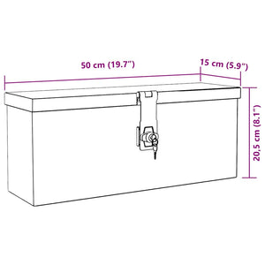 vidaXL Storage Box Black 50x15x20.5 cm Aluminum