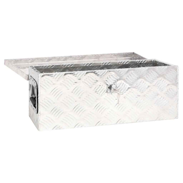 vidaXL Storage Box Silver 60x23.5x23 cm Aluminum