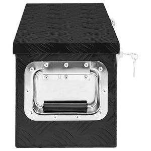 vidaXL Storage Box Black 60x23.5x23 cm Aluminium