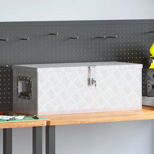 vidaXL Storage Box Silver 70x31x27 cm Aluminium