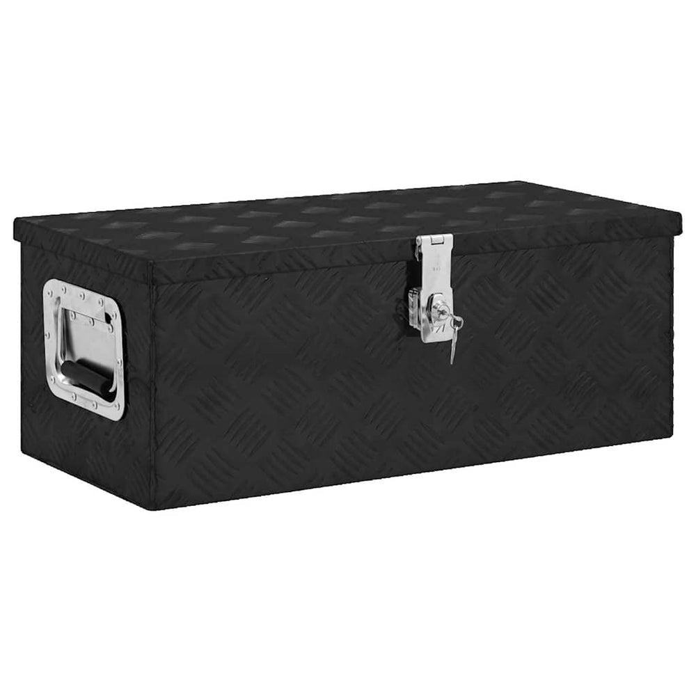 vidaXL Storage Box Black 70x31x27 cm Aluminum