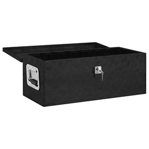 vidaXL Storage Box Black 70x31x27 cm Aluminum