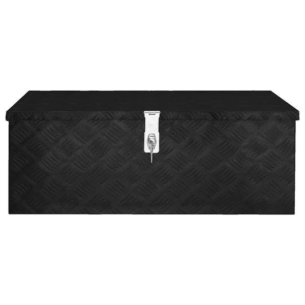 vidaXL Storage Box Black 80x39x30 cm Aluminium