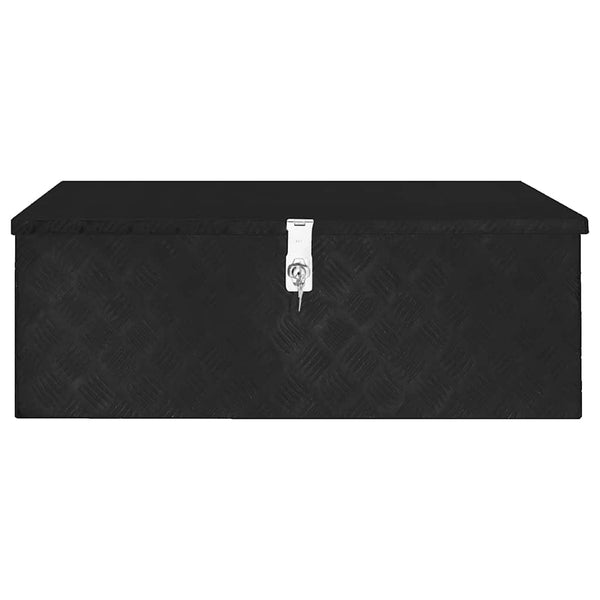 vidaXL Storage Box Black 90x47x33.5 cm Aluminium
