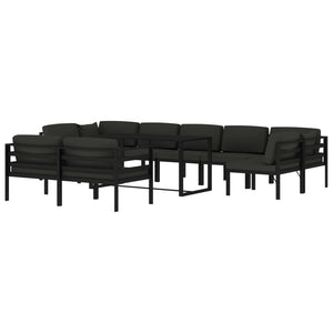 vidaXL 10-Piece Garden Lounge Set with Cushions Aluminum Anthracite
