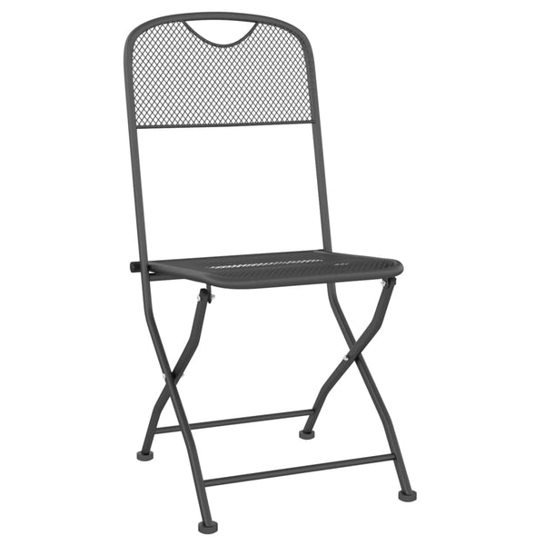 vidaXL 3-Piece Garden Dining Set Expanded Metal Mesh Anthracite