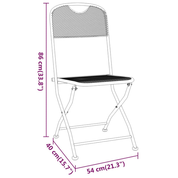 vidaXL 3-Piece Garden Dining Set Expanded Metal Mesh Anthracite