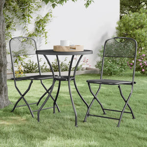 vidaXL 3-Piece Garden Dining Set Expanded Metal Mesh Anthracite