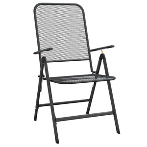 vidaXL 3-Piece Garden Dining Set Expanded Metal Anthracite