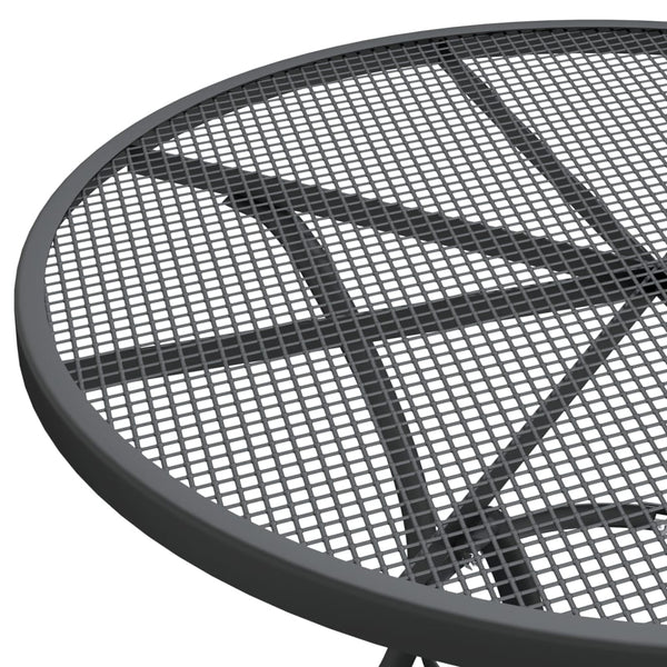 vidaXL 3-Piece Outdoor Dining Set Expanded Metal Anthracite