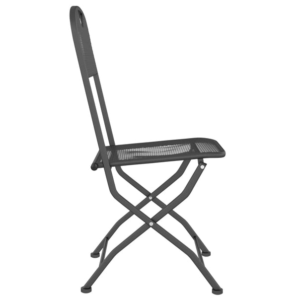 vidaXL 3-Piece Outdoor Dining Set Expanded Metal Anthracite