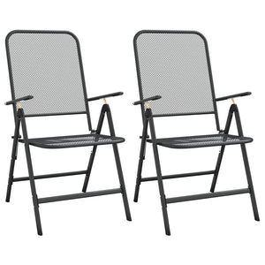 vidaXL 3-Piece Outdoor Dining Set Expanded Metal Anthracite