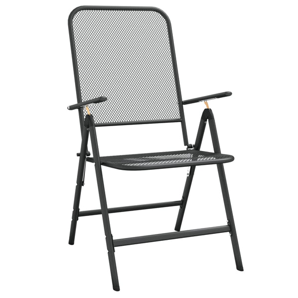 vidaXL 3-Piece Outdoor Dining Set Expanded Metal Anthracite