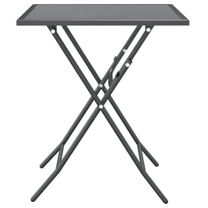 vidaXL 3-Piece Outdoor Dining Set Expanded Metal Anthracite
