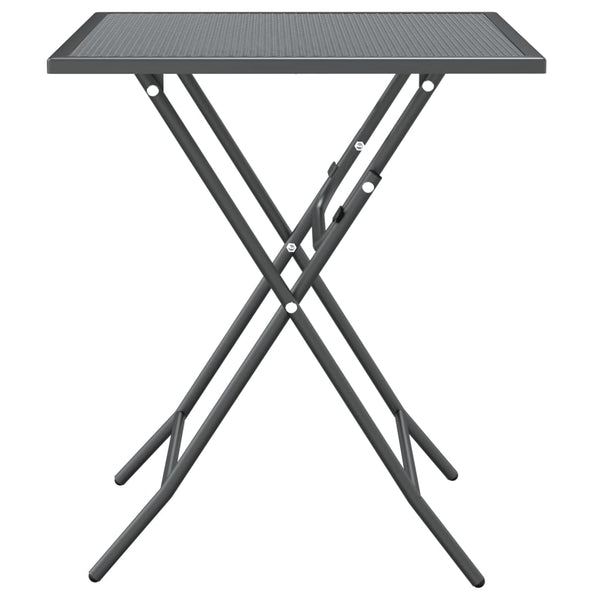 vidaXL 3-Piece Outdoor Dining Set Expanded Metal Anthracite