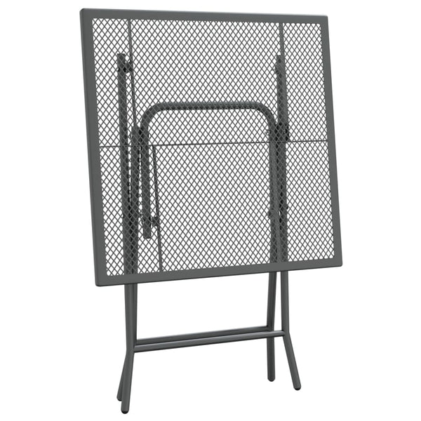 vidaXL 3-Piece Outdoor Dining Set Expanded Metal Anthracite
