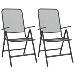 vidaXL 3-Piece Outdoor Dining Set Expanded Metal Anthracite