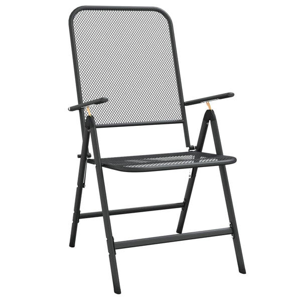 vidaXL 3-Piece Outdoor Dining Set Expanded Metal Anthracite