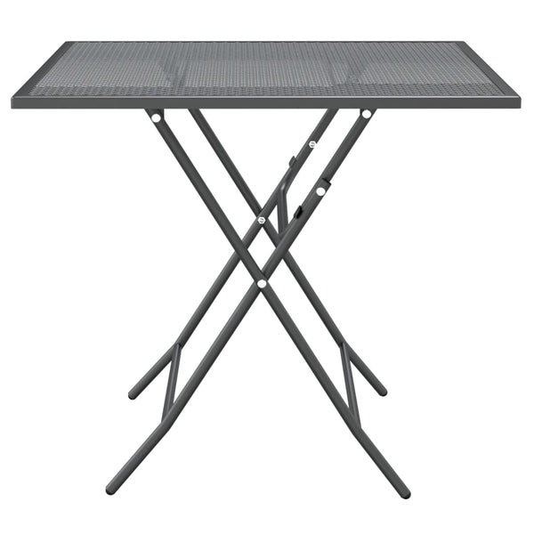 vidaXL 3-Piece Outdoor Dining Set Expanded Metal Anthracite