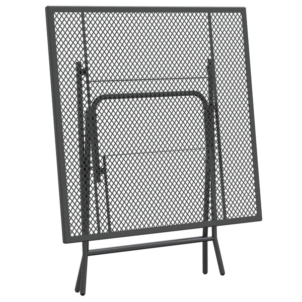 vidaXL 3-Piece Outdoor Dining Set Expanded Metal Anthracite