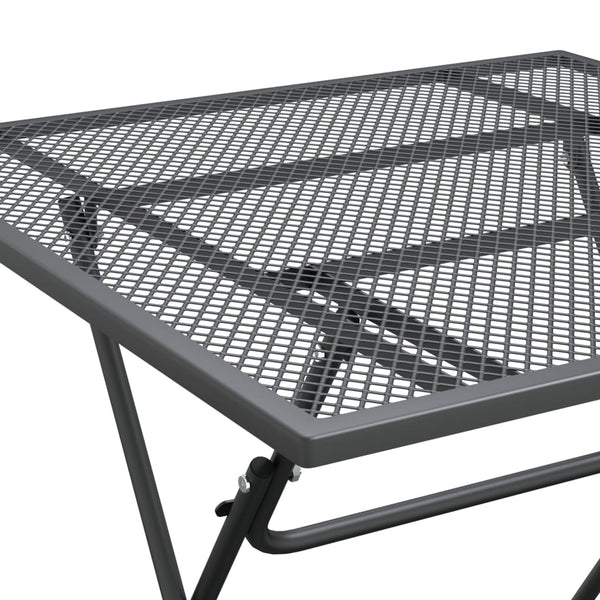 vidaXL 3-Piece Outdoor Dining Set Expanded Metal Anthracite