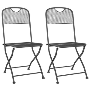 vidaXL 3-Piece Outdoor Dining Set Expanded Metal Anthracite