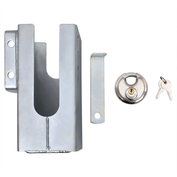 vidaXL Trailer Lock Silver 11x11x23.5 cm Steel