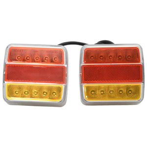 vidaXL Trailer Lights 2 pcs. Red 10.5x7.5x10 cm 12V LED Bulbs
