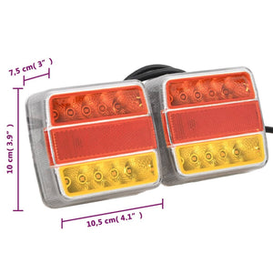 vidaXL Trailer Lights 2 pcs. Red 10.5x7.5x10 cm 12V LED Bulbs