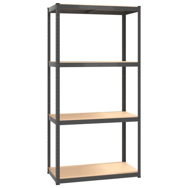 vidaXL Storage Rack with 4 Shelves Anthracite Steel & Engineered Wood