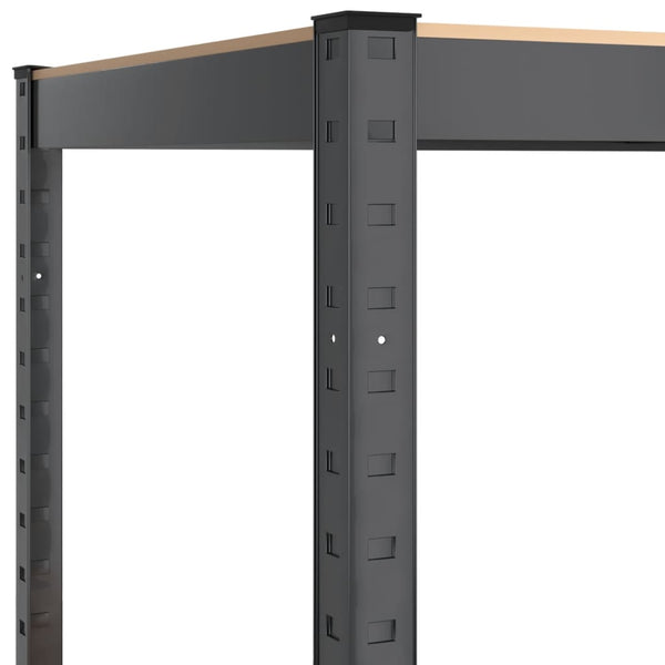 vidaXL Storage Rack with 4 Shelves Anthracite Steel & Engineered Wood