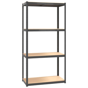 vidaXL Shelves with 4 Tiers 2 pcs Anthracite Steel & Engineered Wood