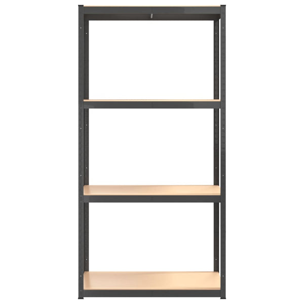 vidaXL Shelves with 4 Tiers 2 pcs Anthracite Steel & Engineered Wood
