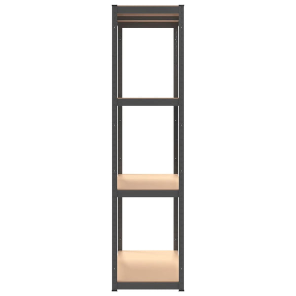 vidaXL Shelves with 4 Tiers 2 pcs Anthracite Steel & Engineered Wood