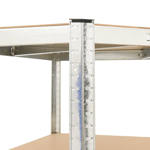 vidaXL 4-Tier Corner Shelf Silver Steel & Engineered Wood