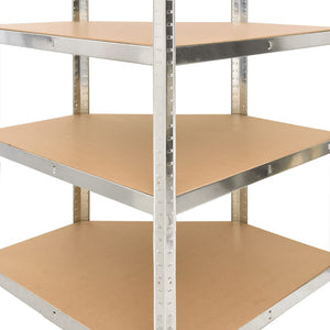 vidaXL 4-Tier Corner Shelf Silver Steel & Engineered Wood