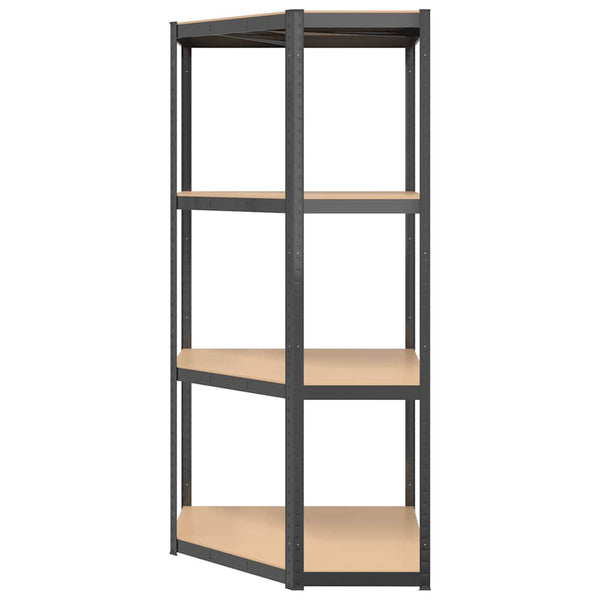 vidaXL 4-Tier Corner Shelf Anthracite Steel & Engineered Wood