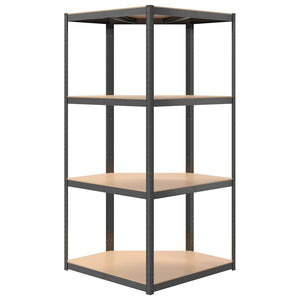 vidaXL 4-Tier Corner Shelf Anthracite Steel & Engineered Wood