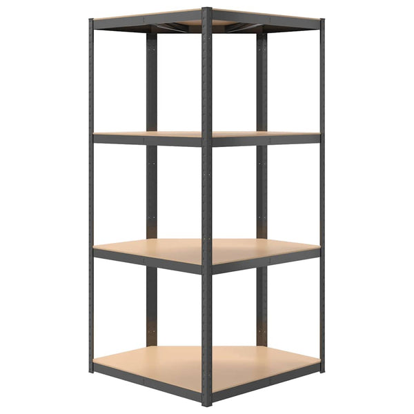 vidaXL 4-Tier Corner Shelf Anthracite Steel & Engineered Wood