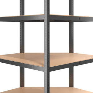 vidaXL 4-Tier Corner Shelf Anthracite Steel & Engineered Wood