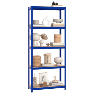 vidaXL 5-Tier Shelving Units 3 pcs Blue Steel and Engineered Wood