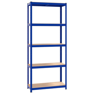 vidaXL 5-Tier Shelving Units 3 pcs Blue Steel and Engineered Wood