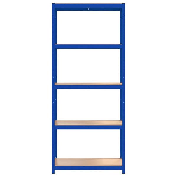 vidaXL 5-Tier Shelving Units 3 pcs Blue Steel and Engineered Wood
