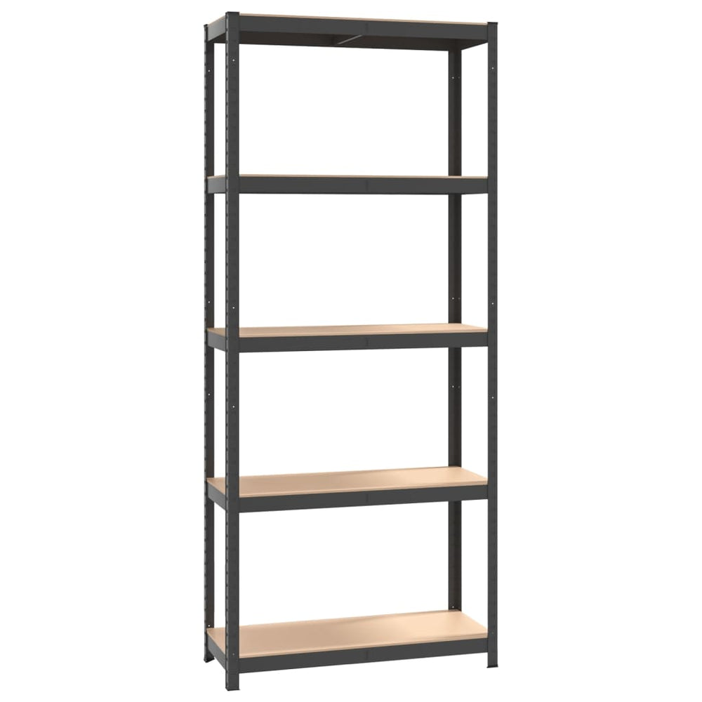 vidaXL 5-Shelf Storage Rack Anthracite Steel & Engineered Wood