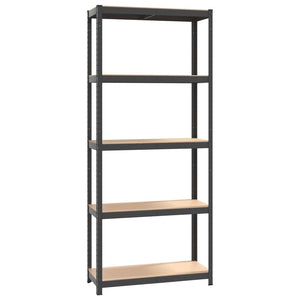 vidaXL 5-Shelf Storage Rack Anthracite Steel & Engineered Wood